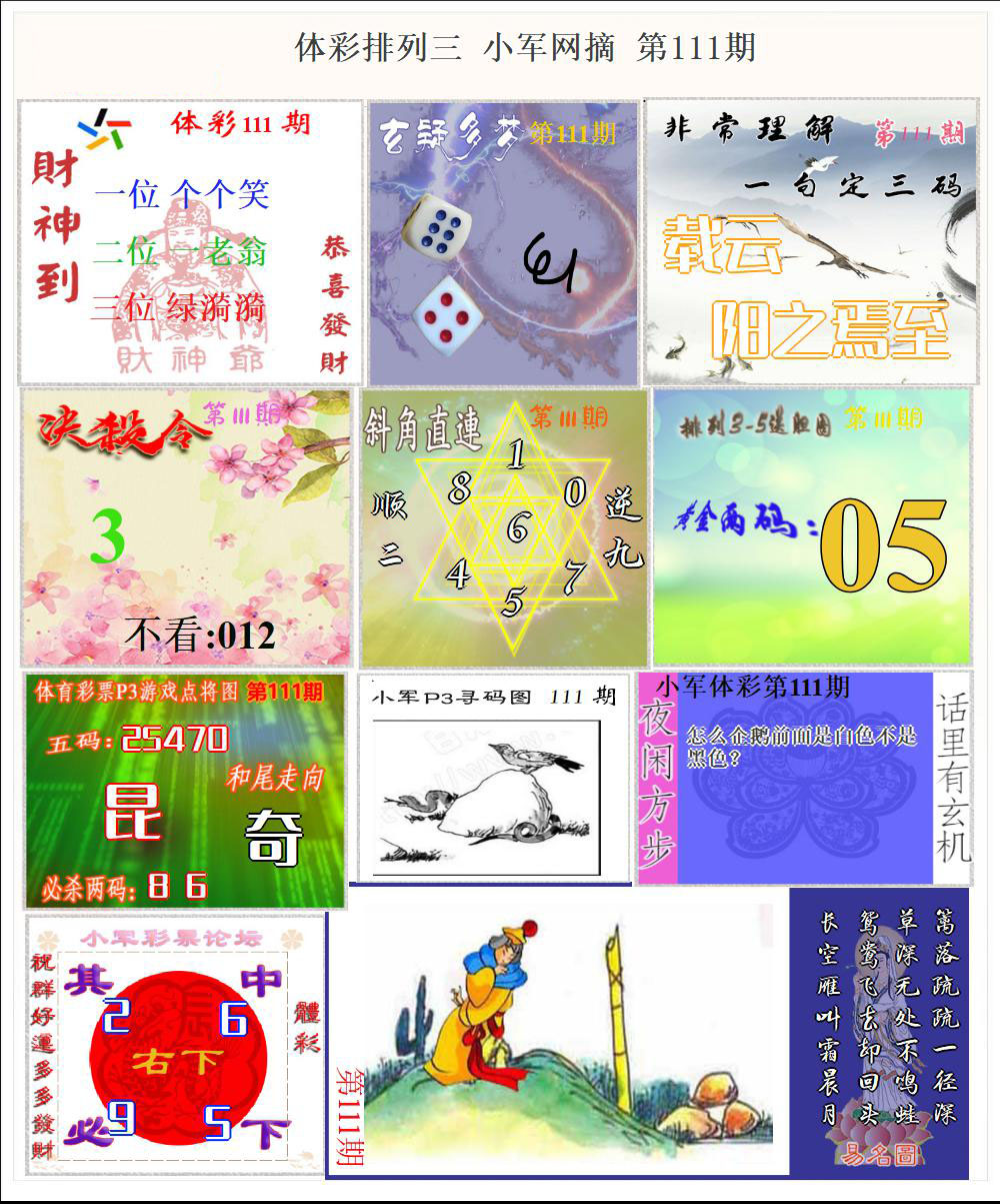 体彩P3小军网摘版