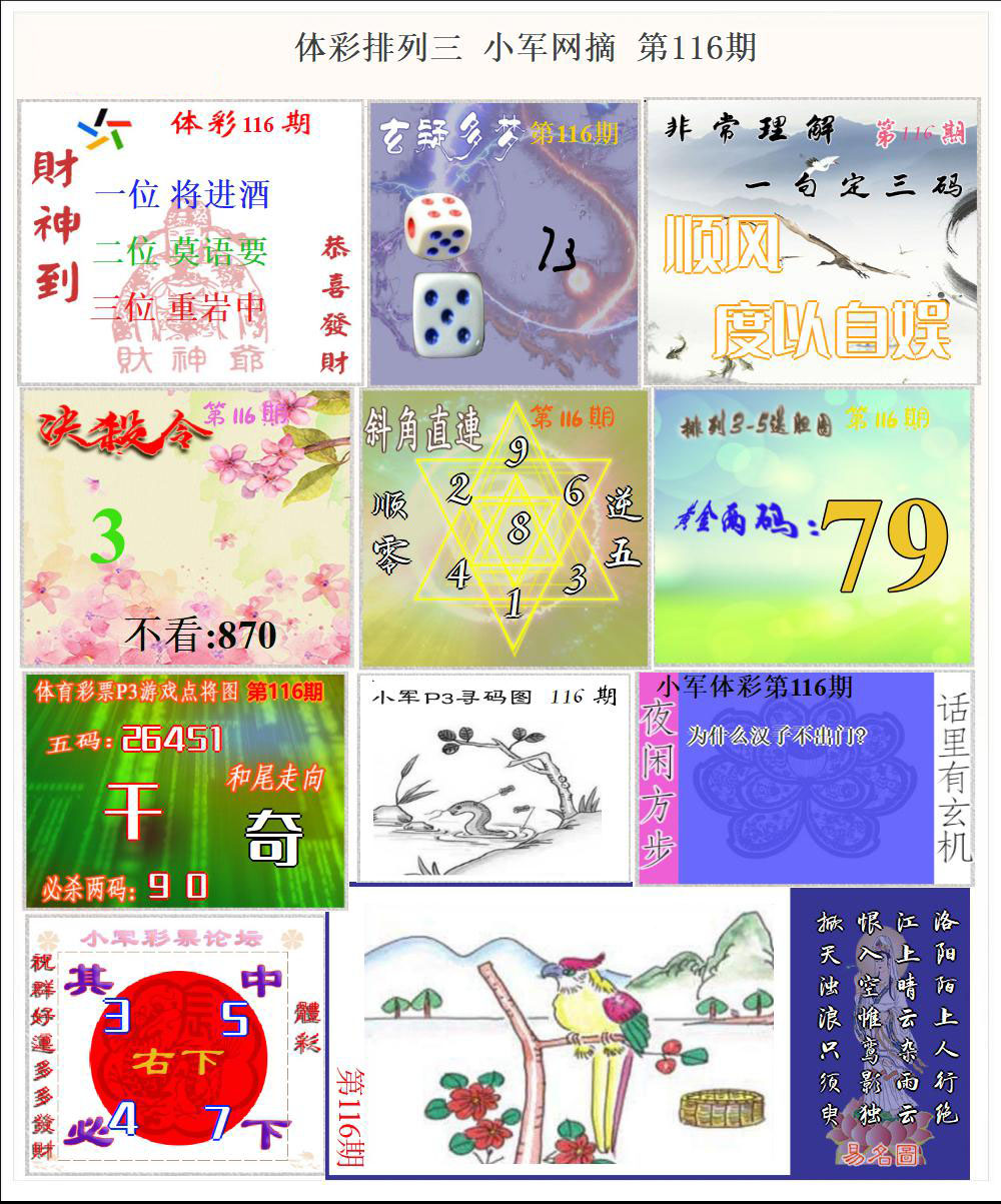 体彩P3小军网摘版