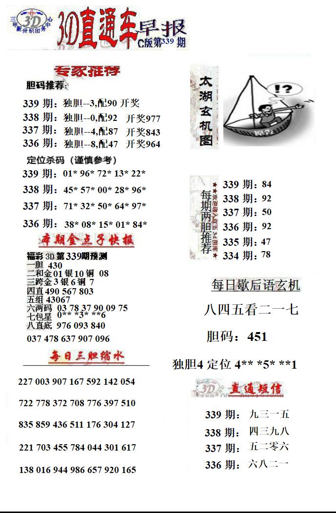 3D直通车早报C版