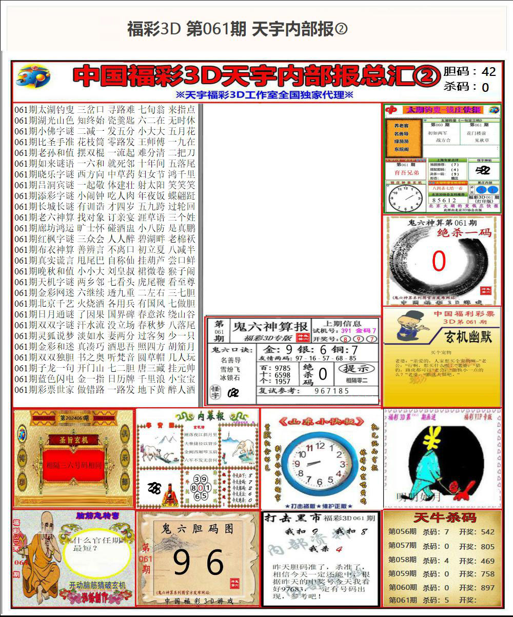 福彩3D天宇内部报②