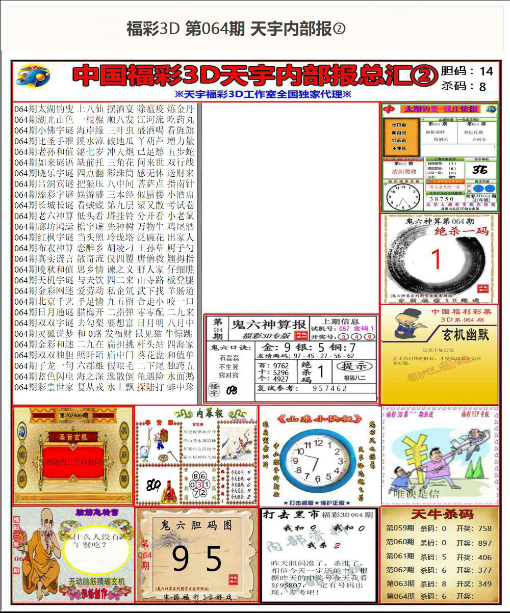 福彩3D天宇内部报②