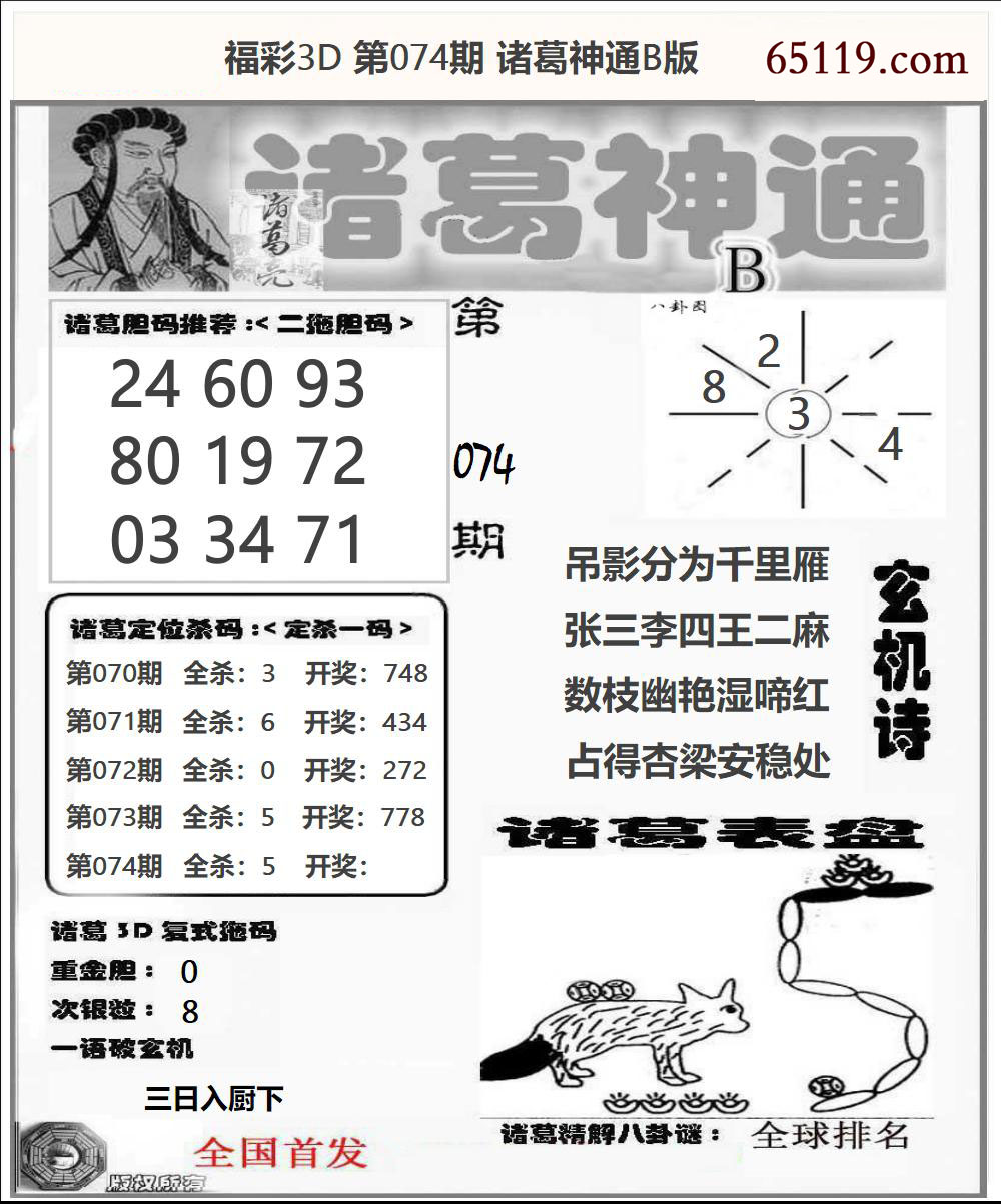 福彩3D诸葛神通B版